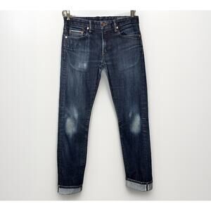 BONOBOS 31x32 Japanese Selvedge Stretch Denim Slim Zipper Blue Medium Wash Jeans